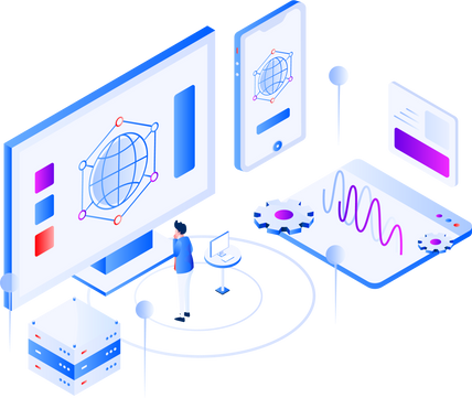 Data Networking Isometric Illustration